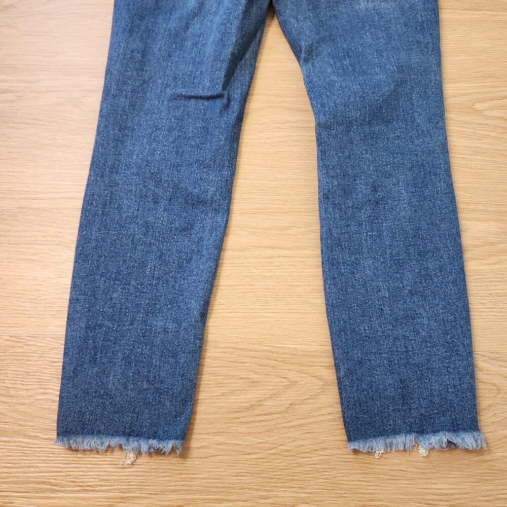 Nicole Miller Jeans Size 4 Soho High Rise Skinny Crop Blue Stretch Raw Hem 30x26 - Picture 12 of 13